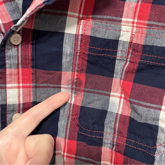 Wrangler Flannel Red White and Blue Pattern Men's XL - Picture 2 of 5